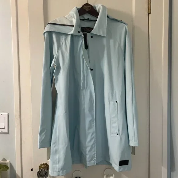 Pendleton Blue Raincoat Size M Detachable Hood - Picture 2 of 8